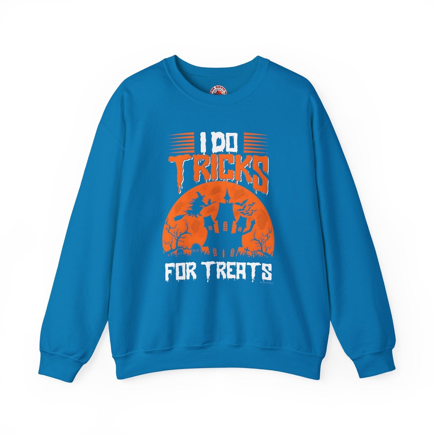 I Do Tricks For Treats Crewneck Sweatshirt The Devil's Pickle