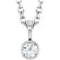Sterling Silver .06 CT Natural Diamond Bezel-Set Solitaire 16-18" Necklace Ethereal Legacy Boutiques
