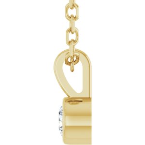 14K Yellow .06 CT Natural Diamond Bezel-Set Solitaire 16-18" Necklace Ethereal Legacy Boutiques