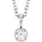 Platinum 1/10 CT Natural Diamond Bezel-Set Solitaire 16-18" Necklace Ethereal Legacy Boutiques