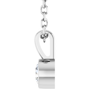 14K White 1/10 CT Natural Diamond Bezel-Set Solitaire 16-18" Necklace Ethereal Legacy Boutiques