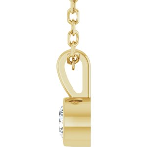 14K Yellow 1/10 CT Natural Diamond Bezel-Set Solitaire 16-18" Necklace Ethereal Legacy Boutiques