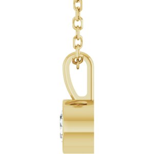 14K Yellow 1/4 CT Natural Diamond Bezel-Set Solitaire 16-18" Necklace Ethereal Legacy Boutiques