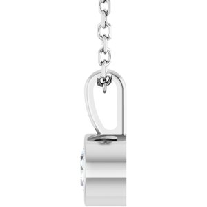 Sterling Silver 1/4 CT Natural Diamond Bezel-Set Solitaire 16-18" Necklace Ethereal Legacy Boutiques