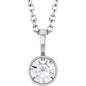 Sterling Silver 1/4 CT Natural Diamond Bezel-Set Solitaire 16-18" Necklace Ethereal Legacy Boutiques