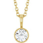 14K Yellow 1/4 CT Lab-Grown Diamond Bezel-Set Solitaire 16-18" Necklace Ethereal Legacy Boutiques