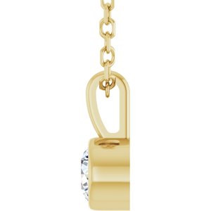 14K Yellow 1/6 CT Natural Diamond Bezel-Set Solitaire 16-18" Necklace Ethereal Legacy Boutiques