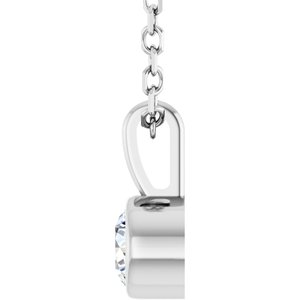 Platinum 1/6 CT Natural Diamond Bezel-Set Solitaire 16-18" Necklace Ethereal Legacy Boutiques