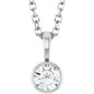 Sterling Silver 1/6 CT Natural Diamond Bezel-Set Solitaire 16-18" Necklace Ethereal Legacy Boutiques