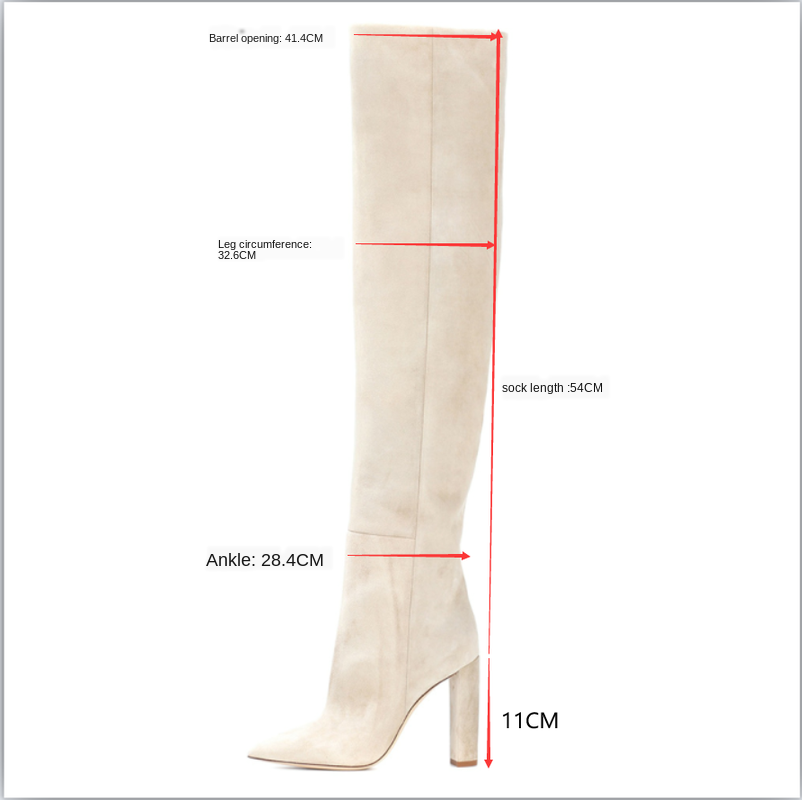 Pointed chunky heel pleated knee high boots See size chart under “more details” The Fashion Celestial