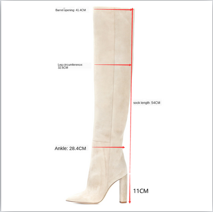 Pointed chunky heel pleated knee high boots See size chart under “more details” The Fashion Celestial