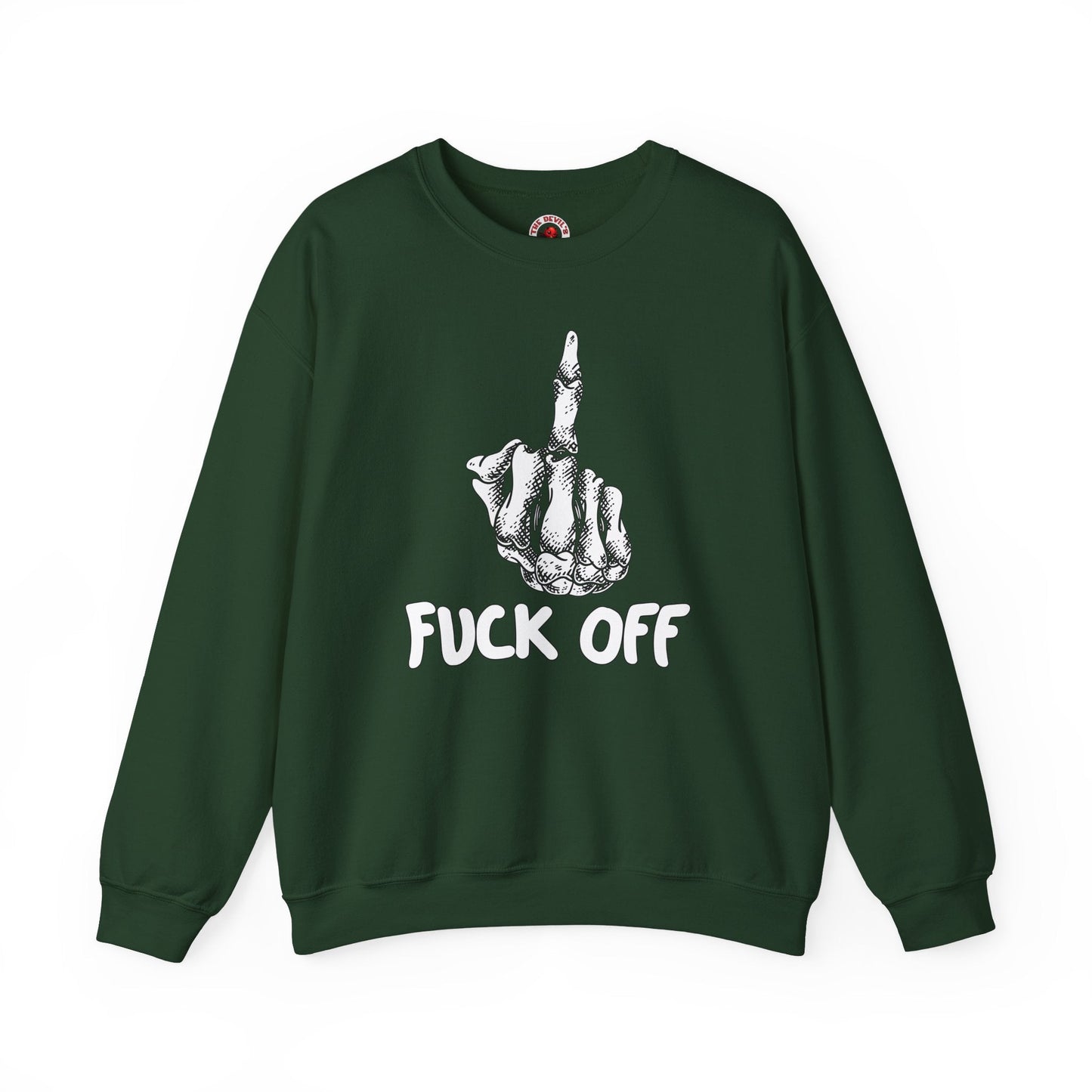 Fuck Off Finger Crewneck Sweatshirt The Devil's Pickle
