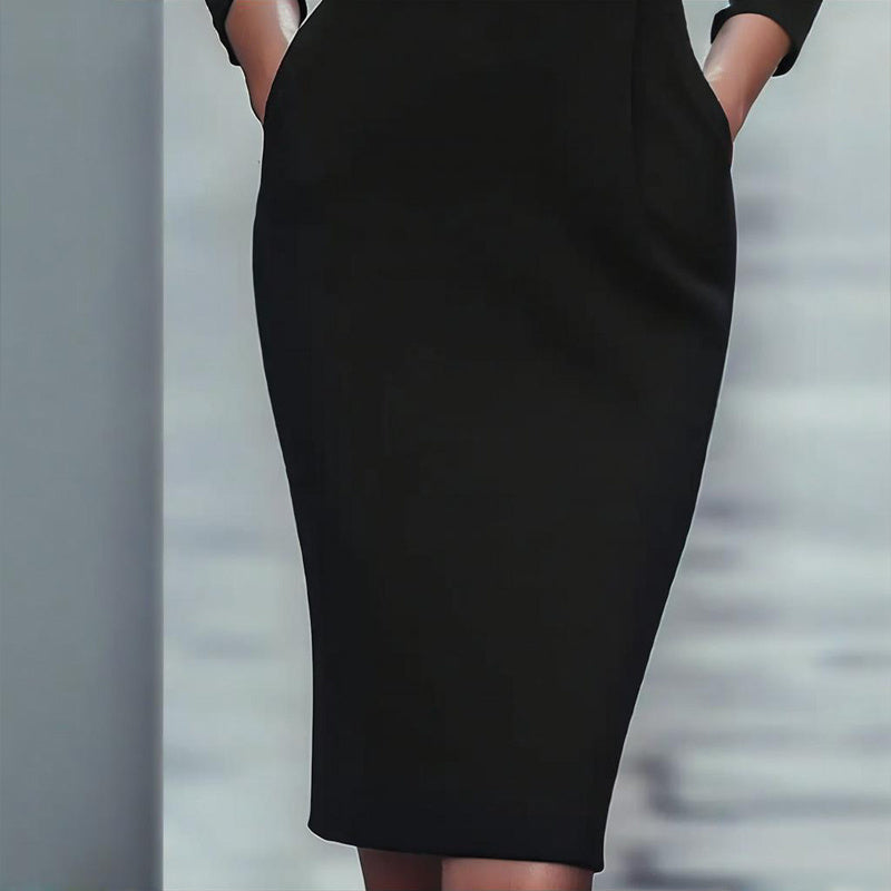 Women’s Black Bodycon Midi Dress FitiqueFit