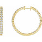 14K Yellow 5 CTW Natural Diamond Inside-Outside Hinged 37.8 mm Hoop Earrings