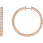 14K Rose 5 CTW Natural Diamond Inside-Outside Hinged 37.8 mm Hoop Earrings Ethereal Legacy Boutiques