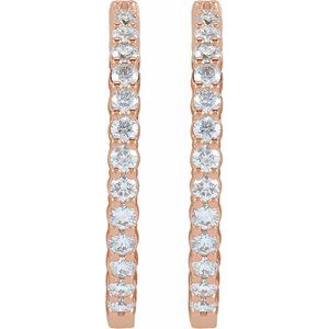 14K Rose 5 CTW Lab-Grown Diamond Inside-Outside Hinged 37.8 mm Hoop Earrings Ethereal Legacy Boutiques