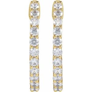 14K Yellow 3/4 CTW Natural Diamond Inside-Outside Hinged 17.2 mm Hoop Earrings Ethereal Legacy Boutiques