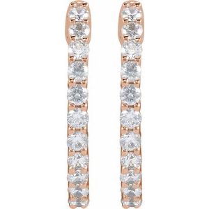 14K Rose 3/4 CTW Natural Diamond Inside-Outside Hinged 17.2 mm Hoop Earrings Ethereal Legacy Boutiques