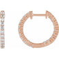 14K Rose 3/4 CTW Lab-Grown Diamond Inside-Outside Hinged 17.2 mm Hoop Earrings Ethereal Legacy Boutiques