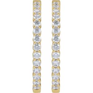 14K Yellow 4 CTW Lab-Grown Diamond Inside-Outside Hinged 36 mm Hoop Earrings Ethereal Legacy Boutiques