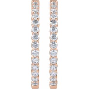 14K Rose 4 CTW Lab-Grown Diamond Inside-Outside Hinged 36 mm Hoop Earrings Ethereal Legacy Boutiques