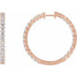 14K Rose 4 CTW Lab-Grown Diamond Inside-Outside Hinged 36 mm Hoop Earrings Ethereal Legacy Boutiques