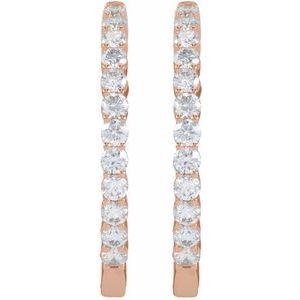 14K Rose 3 CTW Lab-Grown Diamond Inside-Outside Hinged 30 mm Hoop Earrings Ethereal Legacy Boutiques