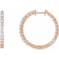 14K Rose 3 CTW Lab-Grown Diamond Inside-Outside Hinged 30 mm Hoop Earrings Ethereal Legacy Boutiques