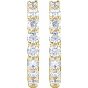 14K Yellow 2 CTW Natural Diamond Inside-Outside Hinged 20 mm Hoop Earrings Ethereal Legacy Boutiques