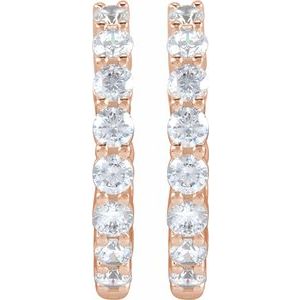 14K Rose 2 CTW Natural Diamond Inside-Outside Hinged 20 mm Hoop Earrings Ethereal Legacy Boutiques