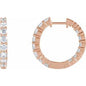 14K Rose 2 CTW Lab-Grown Diamond Inside-Outside Hinged 20 mm Hoop Earrings Ethereal Legacy Boutiques