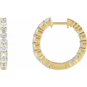 14K Yellow 2 CTW Lab-Grown Diamond Inside-Outside Hinged 20 mm Hoop Earrings Ethereal Legacy Boutiques