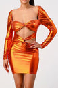 CUT OUT DETAIL FRONT MINI DRESS See size chart under “more details” The Fashion Celestial
