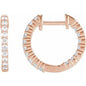 14K Rose 1/2 CTW Lab-Grown Diamond Inside-Outside Hinged 14.5 mm Hoop Earrings Ethereal Legacy Boutiques