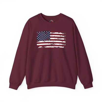 Vintage Style American Flag Crewneck Sweatshirt The Devil's Pickle