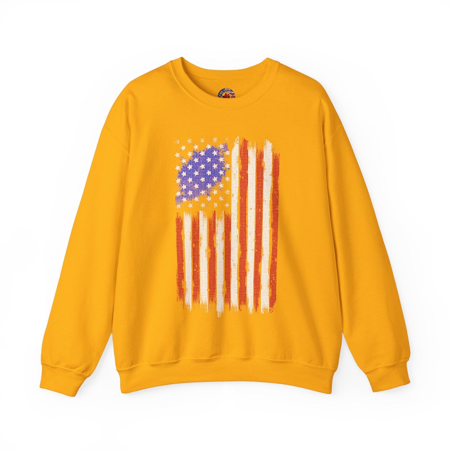 Tattered American Flag Crewneck Sweatshirt The Devil's Pickle