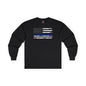 Thin Blue Line American Flag Long Sleeve Tee The Devil's Pickle