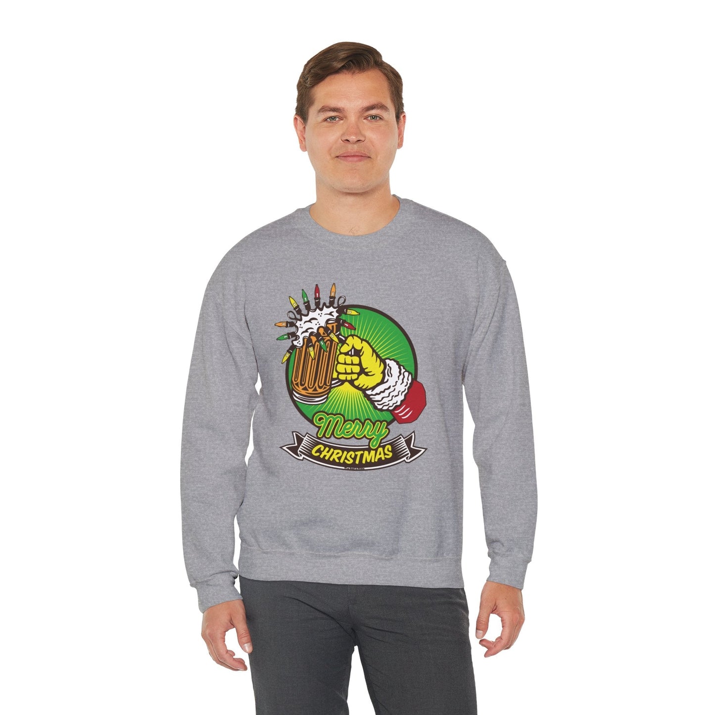 Merry Christmas Beer Crewneck Sweatshirt The Devil's Pickle