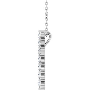 14K White 3/8 CTW Lab-Grown Diamond Cross 16-18" Necklace Ethereal Legacy Boutiques