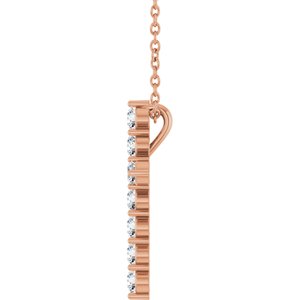 14K Rose 3/8 CTW Natural Diamond Cross 16-18" Necklace Ethereal Legacy Boutiques