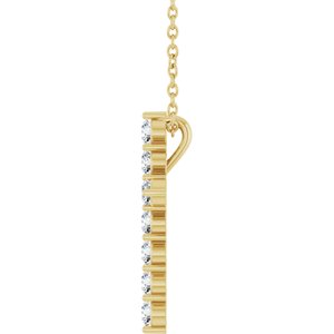 14K Yellow 3/8 CTW Lab-Grown Diamond Cross 16-18" Necklace Ethereal Legacy Boutiques