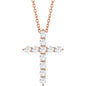 14K Rose 3/8 CTW Lab-Grown Diamond Cross 16-18" Necklace Ethereal Legacy Boutiques