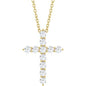 14K Yellow 3/8 CTW Lab-Grown Diamond Cross 16-18" Necklace Ethereal Legacy Boutiques