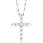 14K White 3/8 CTW Lab-Grown Diamond Cross 16-18" Necklace Ethereal Legacy Boutiques