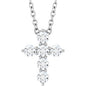 14K White 1/4 CTW Natural Diamond Cross 16-18" Necklace Ethereal Legacy Boutiques