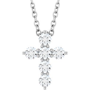 Sterling Silver 1/4 CTW Natural Diamond Cross 16-18" Necklace Ethereal Legacy Boutiques