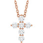 14K Rose 1/4 CTW Natural Diamond Cross 16-18" Necklace Ethereal Legacy Boutiques