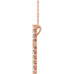 14K Rose 1/2 CTW Natural Diamond Cross 16-18" Necklace Ethereal Legacy Boutiques