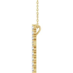 14K Yellow 1/2 CTW Natural Diamond Cross 16-18" Necklace Ethereal Legacy Boutiques