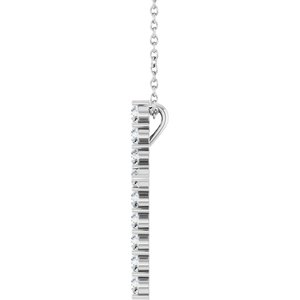 14K White 1/2 CTW Lab-Grown Diamond Cross 16-18" Necklace Ethereal Legacy Boutiques